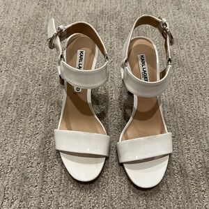 Karl Lagerfeld - white patent heels